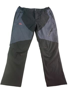 Outdoor Sports Mens XXL Fleece Lined Softshell Hiking Pants Zip Pockets Black
